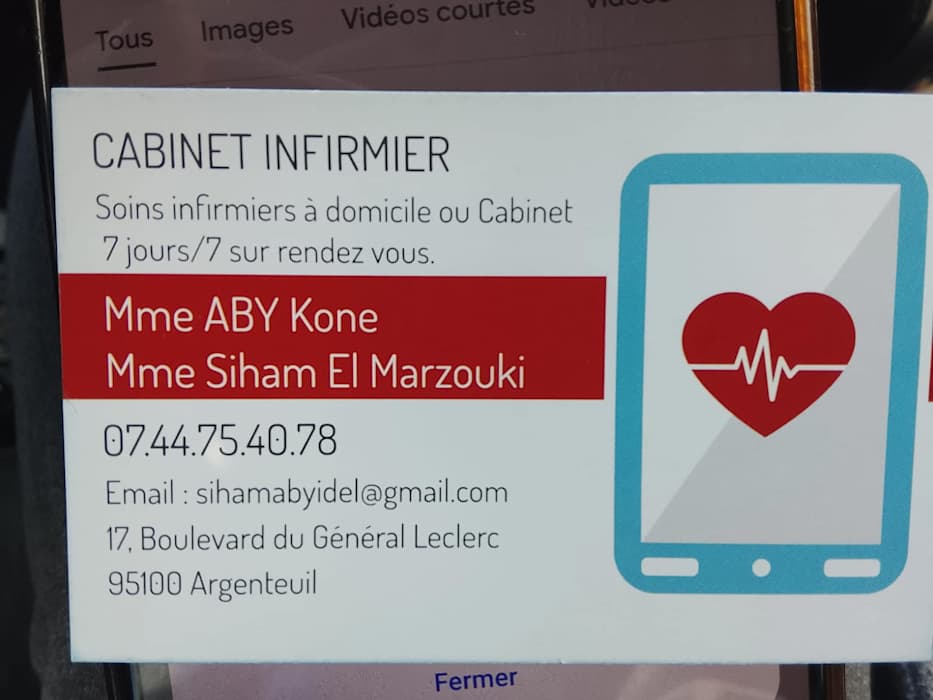 Cabinet infirmier - Argenteuil -  Siham El Marzouki - Aby Kone
