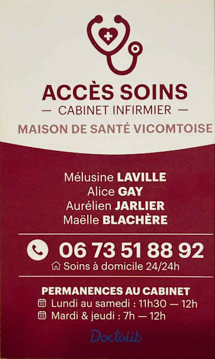 Cabinet Infirmier - Mélusine Laville, Alice Gay, Aurélien Jarlier, Maëlle Blachere, Infirmier à Vic-Le-Comte
