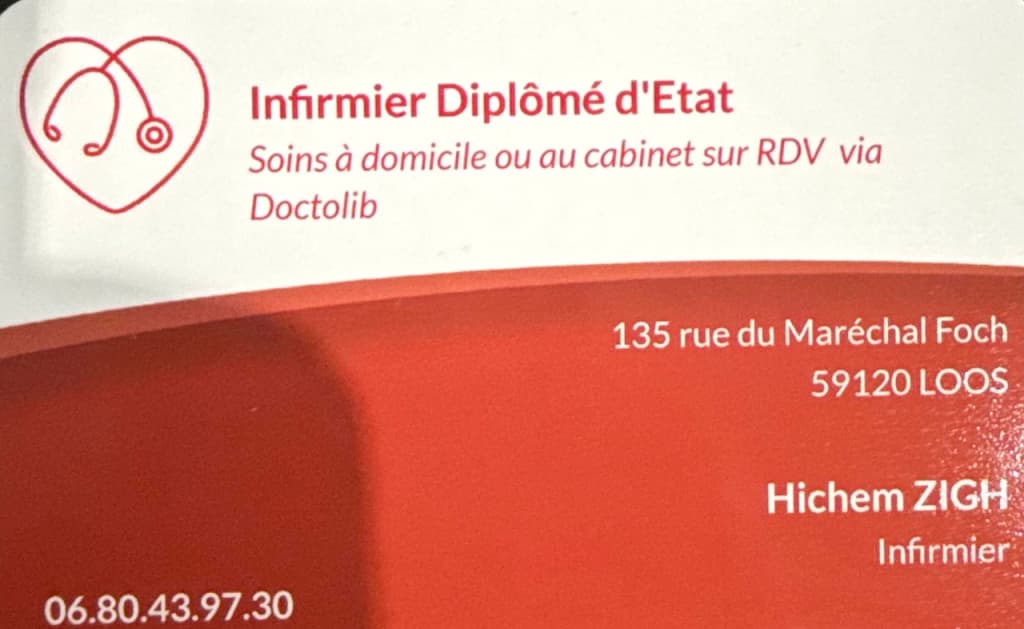 Dr Hichem Zigh, Infirmier à Loos