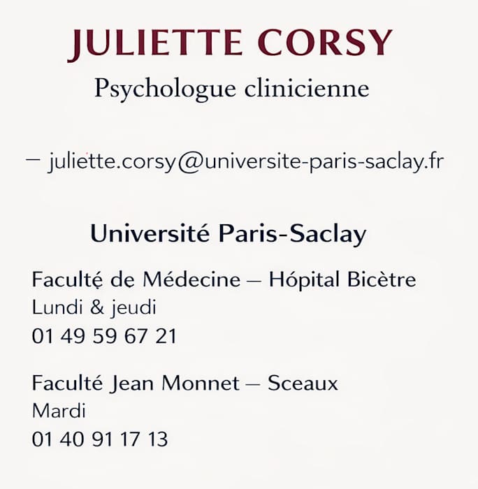 Juliette Corsy, Psychologue à Sceaux