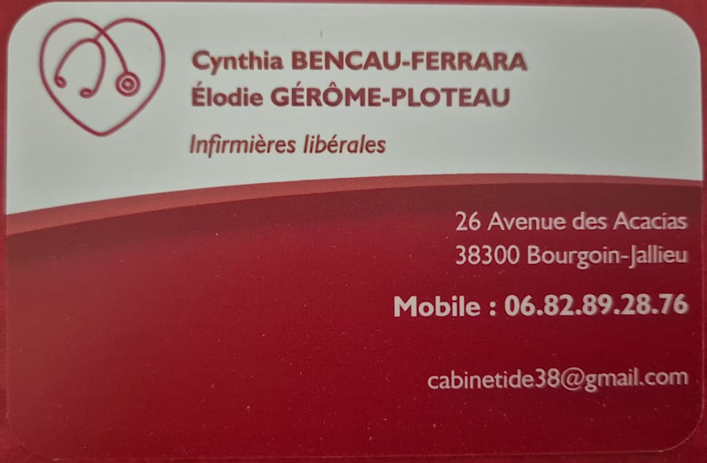 Cabinet infirmier - Cynthia BENCAU-FERRARA & Élodie GÉRÔME-PLOTEAU