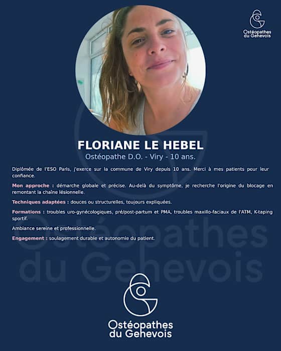 Dr Floriane Le Hebel, Ostéopathe à Viry