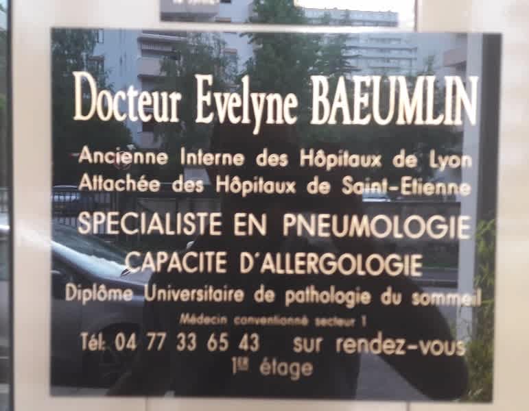 Dr Evelyne BAEUMLIN, Pneumologue à SaintÉtienne Prenez RDV en ligne