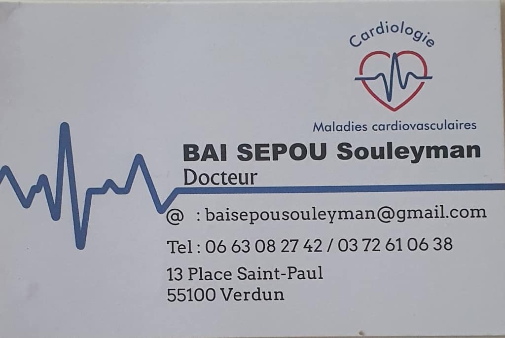 Dr Souleyman BAI SEPOU, Cardiologue à Verdun Prenez RDV en ligne