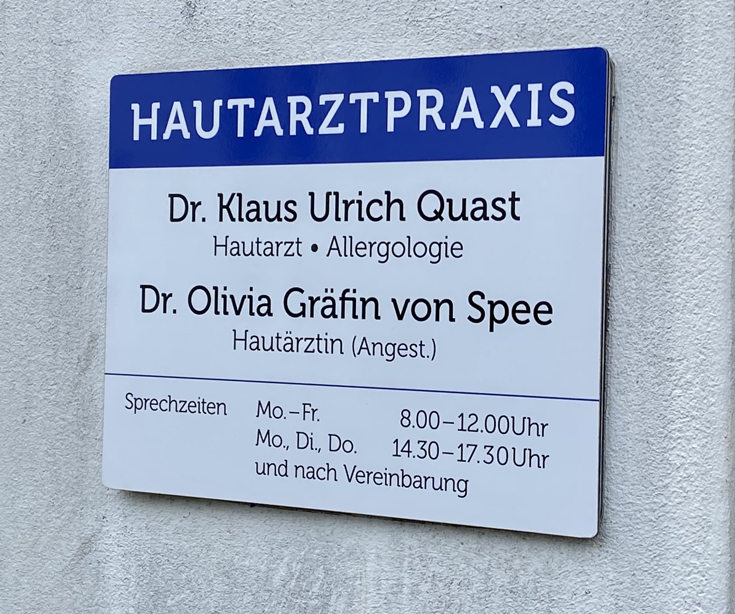 Hautarztpraxis am Löherweg Dr. Quast & Dr. Gräfin von Spee ...